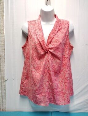 Ann Taylor Women's Paisley Twist-Front Sleeveless Camisole Top 10P